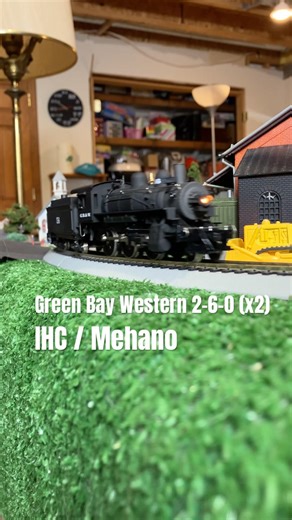 Ho scale Green Bay Western 2-6-0 mogul double head freight train
