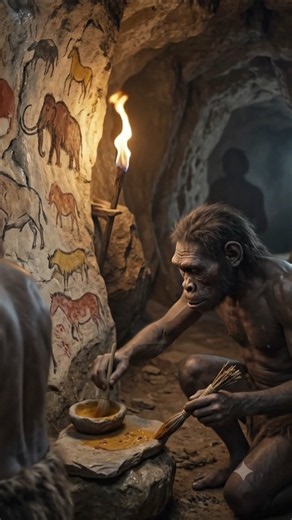 Stone Age Art: The Daily Life of Prehistoric Humans #shorts