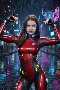 Dancing android in cyberpunk world