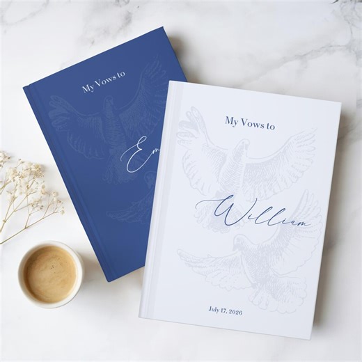 His and Her Vow Books Set, Personalized Wedding Vows Book, Custom Names, Minimalist Vow Book, Bride and Groom Gift - Etsy