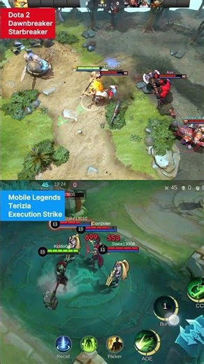 031 Dota 2 vs Mobile Legends Hero Skill || Terizla vs Dawnbreaker