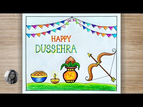 Very Easy Dussehra Drawing 😍 | How to Draw Dussehra Drawing | Simple Dussehra Festival Drawing
