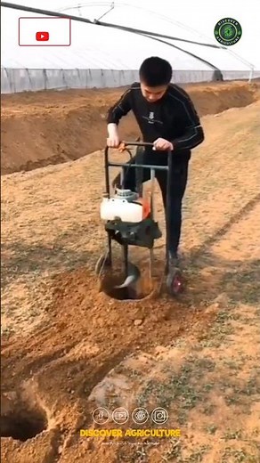 This Farmer Made Hole Digging Easy | Earth Auger Machine Attachment