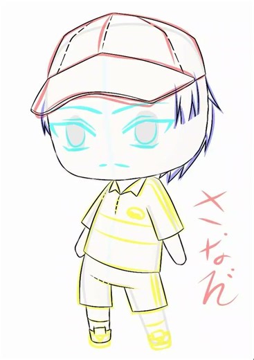 【お絵描きメイキング】ミニキャラ練習 真田弦一郎 テニプリ #イラスト #イラストメイキング