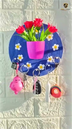 DIY Flower Pot Key Holder 🌸 #shorts #youtubeshorts