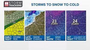 Timeline | Strong storms, snow, then bitter cold heading to north Georgia, metro Atlanta
