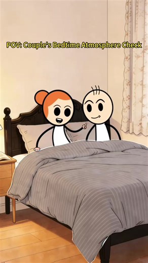 Couple's bedtime atmosphere check #animation #funnyvideos #foryourpage #couple #marriage