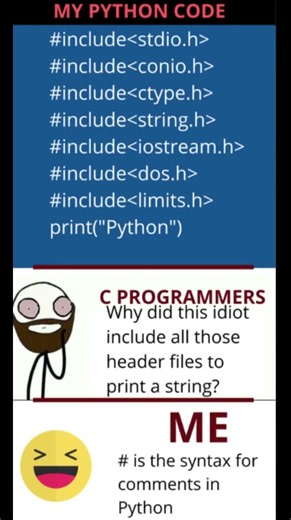 c++ vs python memes| python rocked 💀c++ shocked😲