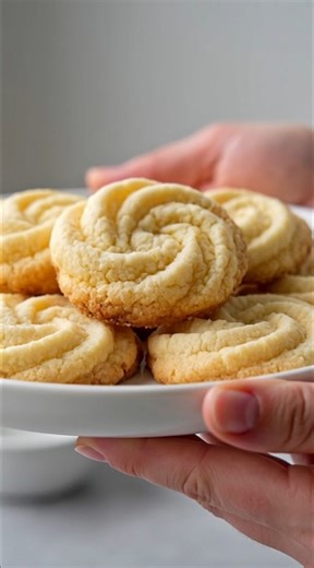 🧈 3-Ingredient Butter Cookies | Melt-in-your-mouth, simple, and timeless ✨ These are the cookies you bake when you want something easy, comforting, and absolutely perfect with a cup of coffee. The kind of recipe that feels like it’s been passed down forever — just butter, sugar, and flour coming together into something soft, rich, and quietly magical. What I love most about these 3-ingredient butter cookies is how tender they are. They bake up lightly golden on the edges, pale and soft in the c