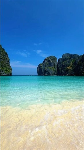 Maya Bay Turquoise Lagoon Surrounded by Limestone Cliffs, Thailand