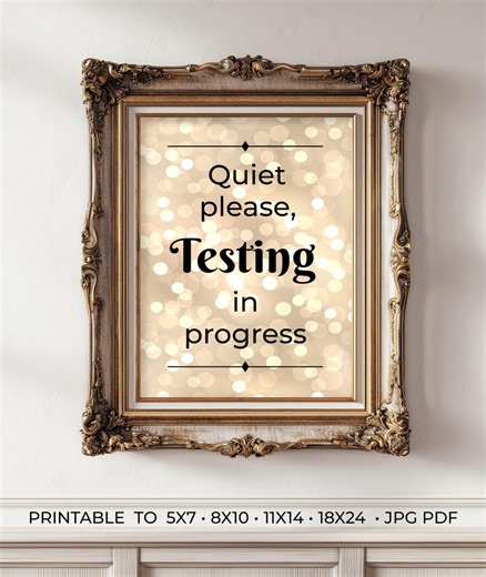 Printable Classroom Sign: "quiet Testing in Progress" Teacher Appreciation Gift, Exam Room Door Sign 5x7 - 18x24 JPG PDF - Etsy