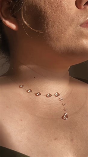 Dew Line Necklace: Handmade UV Resin Jewelry