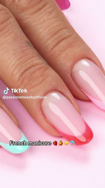 Colorful French Manicure Tutorial for Summer Nails