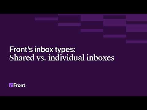 Front's inbox types: Shared vs. individual inboxes