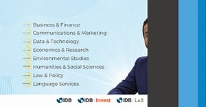 40K views · 191 reactions | IDB internship applications are now open! Explore the work areas where we offer paid, in-person internships in Washington, D.C., and discover how you can contribute to the future of Latin America and the Caribbean! Apply by March 23 to kick-start your career in international development!   https://bit.ly/ApplyInternshipsIDB #IDBInternships #CareerOpportunity | Inter-American Development Bank | Facebook