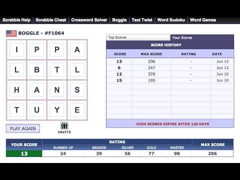 Boggle at Wordplays.com