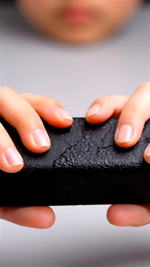 Satisfying Black Bar Crushing with Sky Blue Powder Inside | Relaxing ASMR POV #relaxingvideo #asmr