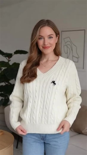 Women's Horse Embroidery V-Neck Sweater Pullover, Casual Long Sleeve Jumper for Spring & Fall, Stylish Knitted Top for Everyday Use #womensclothingtiktokshop #womenshirt #womenssweats #sweaterforwork #widenecksweater #vintagesweater #vneckshirt #designersweaters #เสื้อแฟชั่นผู้หญิง #womenscrewneck