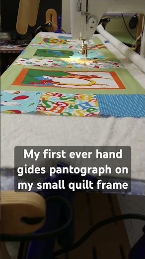 Quilting a pantograph on a wooden grace frame. #quilting