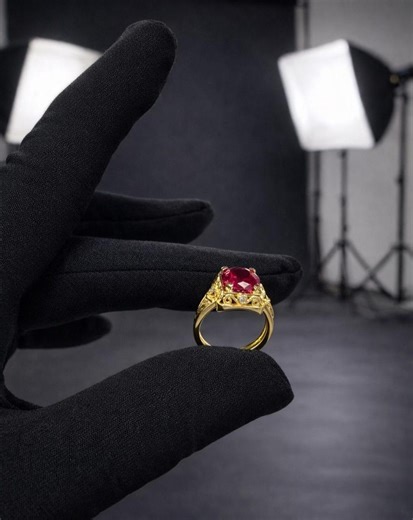 Art Deco Red Ruby 3ct Oval Women's Engagement Ring 14K Yellow Gold Finish - Etsy