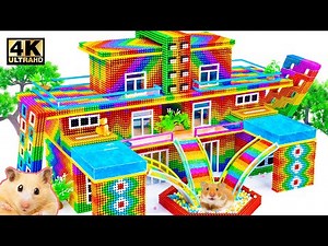 ASMR Video | How To Make Futuristic Mansion Have Triple Slides And Infinity Pool From Magnet Balls