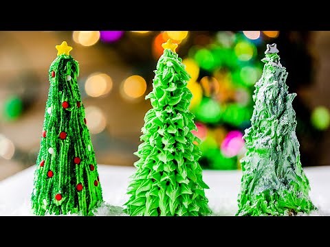 3-styles Christmas Tree DIY with Waffle Cones & Royal Icing