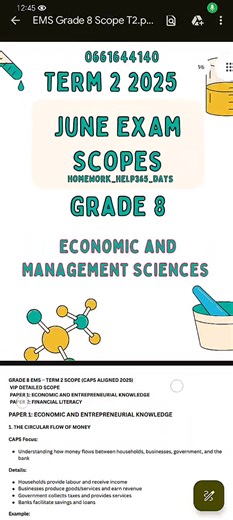 Grade 8 Scope 2025 Economic and Management Sciences June exam #grade8 #grade9 #grade10 #grade11 #grade12 #grade7 #grade6
