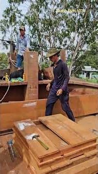 Lắp đặt cần cẩu cao cho tàu rập xếp đóng mới #thanhdienntd #shorts