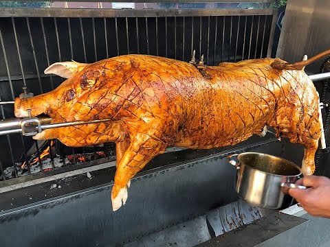 Schwein am Spieß grillen 85 kg