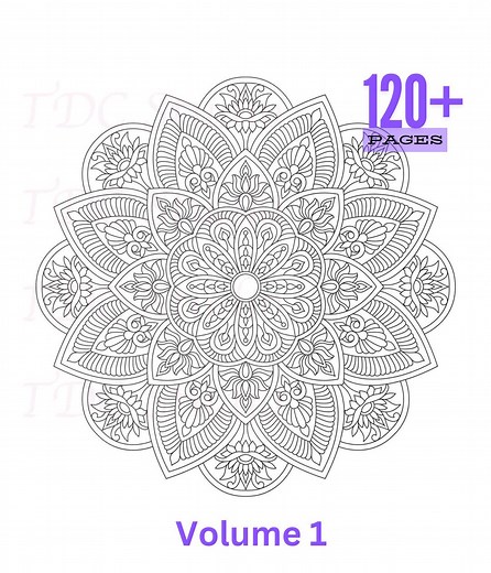 120  Mandala Coloring Pages Vol 1 | Printable & Digital Mandala Coloring Book Stress Relief | A4 PDF 3600px 300 DPI Jpgs | Digital Download - Etsy Australia