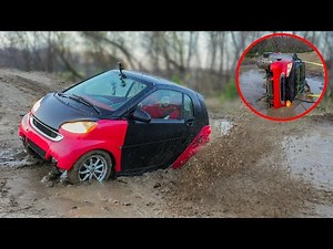 Smart Car Tips over Mudding