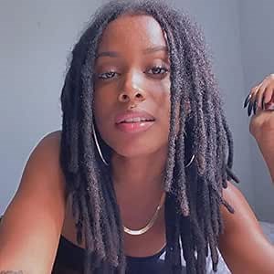 Dreadlock Extensions Human Hair 12 Inch 0.4cm Thickness 30 Strands Locs Extensions Real Human Hair, Natural Black for Women Men Kids Full Handmade Permanent Locs Can Be Dyed and Bleached