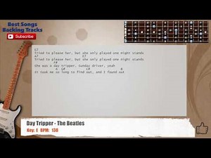 🎸 Day Tripper - The Beatles Guitar Backing Track with chords and lyrics