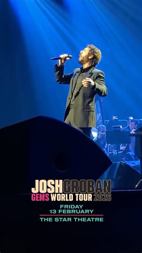 Live Nation SG on Instagram: "A perfect night of soaring vocals, Broadway moments, and timeless favourites.⁠ ⁠ 🎫 Grab tickets here 👉 bit.ly/joshgroban26 (🔗 in bio)⁠ ⁠ 🎼 𝐉𝐨𝐬𝐡 𝐆𝐫𝐨𝐛𝐚𝐧: 𝐆𝐄𝐌𝐒 𝐖𝐨𝐫𝐥𝐝 𝐓𝐨𝐮𝐫⁠ 📆 13 Feb 2026, Friday⁠ 📍 The Star Theatre⁠ ⁠ 📹: miss.monika.05⁠ ⁠ #JoshGroban #GEMSWorldTour #LiveNationSG"
