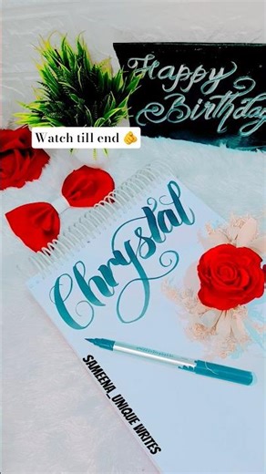 👉"Chrystal" Name Design | Modern Calligraphy Tutorial#shorts #viralvideo