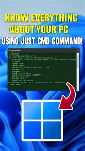 Reveal Your PC’s Hidden Details with One CMD Command 💻 | systeminfo Trick | Developer Console