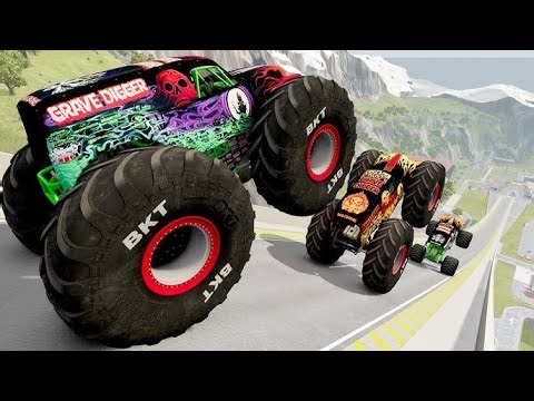 Epic Hight Speed MONSTER Truck Jumps & Crashes #8 in BeamNG Drive/ Gameplay