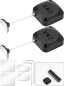 Retractable Remote Control Tether Lock: 7.5 ft Upgraded Pulling Force Security Lanyard Lock with Adjustable Cable Leash Length Clasp for TV Remote Control, Gaming Controller, Tablets Showroom | 2 Pcs