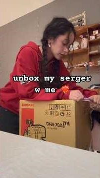 so excited to learn this beast 🤩 #unboxingvideo #unboxing #serger #sewingcommunity #janome