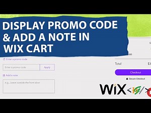 How to Display Promo Code & Add a Note in Wix Cart