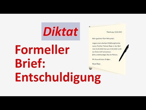Lerne Deutsch (B1-B2) mit einem Diktat: Formeller Brief, Entschuldigung