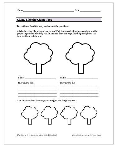 The Giving Tree Worksheet | Jared Dees