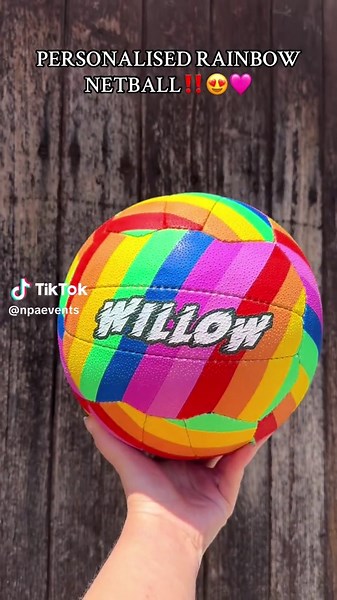 Personalised Mi-Ball Envision Rainbow Netball Launch