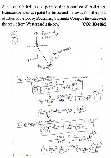 VR20---Numerical on computation of vertical stress using Boussinesq and Westergaard equations