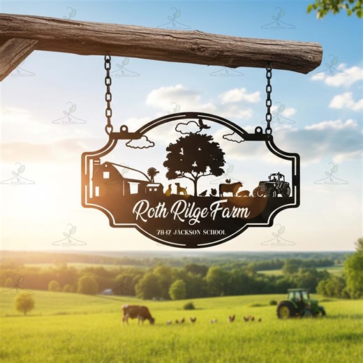 Personalized Farm Metal Sign, Custom Ranch Sign With Name, Rustic Farmhouse Outdoor Sign, Barn Wall Decor, Farmer Gift - Etsy