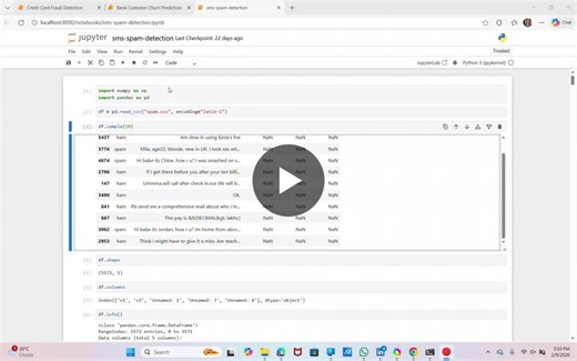 #codsoft #internship #machinelearning #datascience #python #nlp #spamclassification #ai | Bikesh Kumar