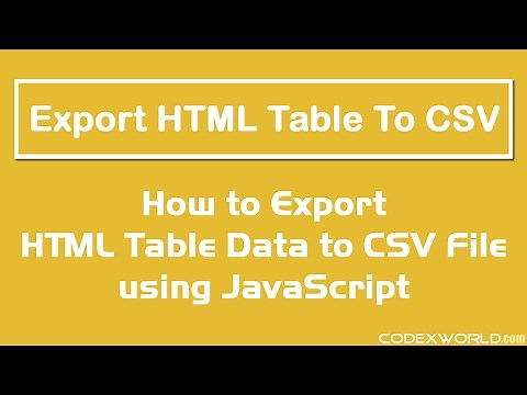 Export HTML Table Data to CSV using JavaScript
