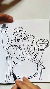 Quick simple and easy drawing of Ganpati Bappa/ Easy Ganesha drawing step by step