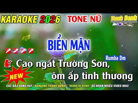 Karaoke Biển Mặn Tone Nữ | Nhạc Sống Phối Mới | Karaoke Thanh Danh