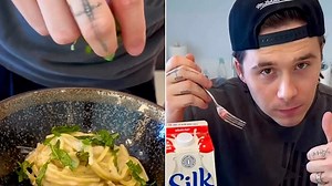 Brooklyn Beckham attempts fettuccine recipe with the wrong pasta